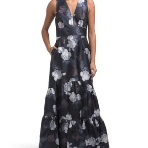 Sachin + Babi Black and White Floral Maxi Dress